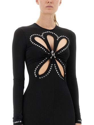 Paco Rabanne Viscose Second Skin Long Dress - Black