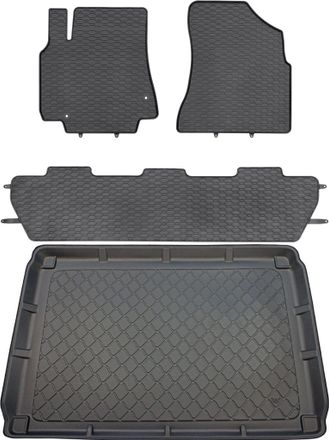 OEM Peugeot Partner Ii Kombivan Del 2008-08.2018 Set - Alfombrillas De Goma + Alfombrilla Maletero