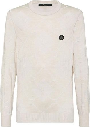 Billionaire Boys Club Trui met ronde hals - Heren - Ronde hals truien - Wit - 3XL - Wol - Truien & Vesten