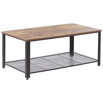 Beliani Beliani - Mesa De Centro Madera Oscura Marco De Metal Negro 106 X 60 Cm Estilo Industrial Aston