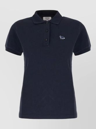 Maison Kitsun&eacute; piquet polo shirt short sleeves ribbed collar