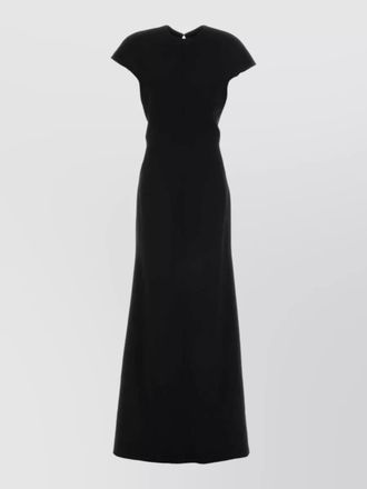 Jil Sander long dress sable back cutout cap sleeves