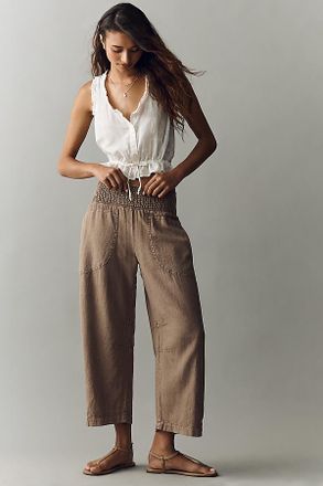 Pilcro Reese Smocked Pull-On Barrel Pants