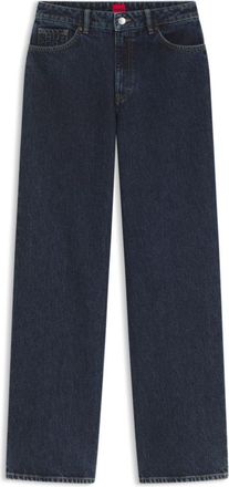 HUGO BOSS Wide-leg jeans in dark-blue cotton denim
