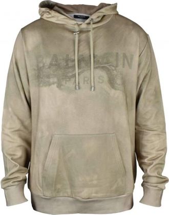 Balmain Desert Hooded Sweatshirt - Heren - Hoodies - Beige - XL - Katoen - Hoodies & sweatvesten