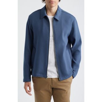 Vince Cotton Blend Zip Jacket in Venice Blue at Nordstrom, Size Xx-Large
