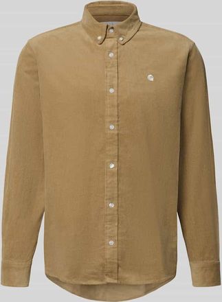 Carhartt Work in Progress Regular Fit Freizeithemd aus Cord mit Button-Down-Kragen in Beige, Gr&ouml;&szlig;e XXL