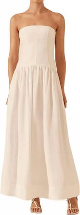 Shona Joy Strapless Panelled Maxi Dress In Ivory