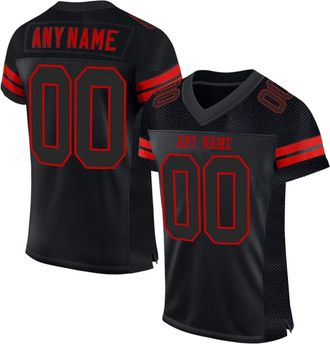 Generic Custom American Football Jersey for Men Women Youth Personalised Athletic Mesh Football Shirt with Name Number Retro Striped Short Sleeves Breathable 