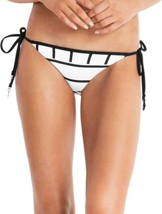 Seafolly Castaway Stripe Side Tie Bikini Bottom In Sea White