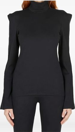 Kiko Kostadinov Top met hoge hals en ruches - Zwart