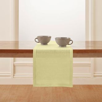 Solino Home Linen Table Runner for Dining Table, Holiday and Everyday Table Decor - Milan in Butter Yellow at Nordstrom, Size Xx-Small