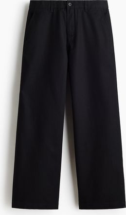 H&M Baumwollchino in Loose Fit - Schwarz