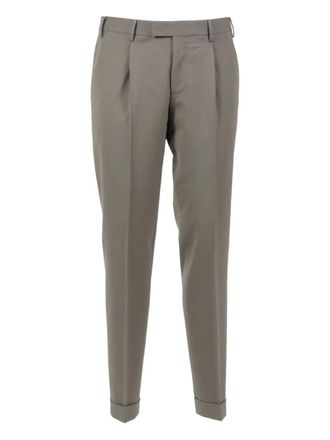 Pantaloni Torino single-pleat turn-up trousers - men - Virgin Wool/Elastane - 52 - Grey