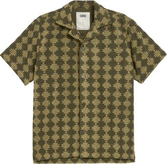 OAS Forti Cuba Terry Shirt - Heren - Korte mouwen Overhemden - Groen - M - Katoen - Overhemden