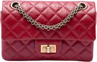 Chanel Pre-owned Vintage Quilted Crossbody Bag - Dames - Vintage Schoudertas - Rood - ONE Size - Leer - Vintage