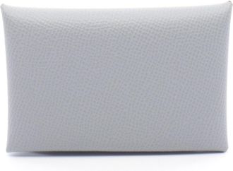 Herm&egrave;s Gray Epsom Leather Coin Purse/Coin Case (Pre-Owned)