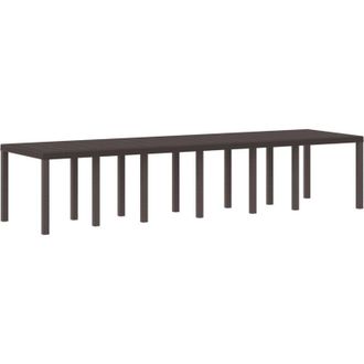 vidaXL Mesa De Jard&iacute;n Marr&oacute;n 350 X 100 X 73 Cm Rat&aacute;n Sint&eacute;tico Vidaxl