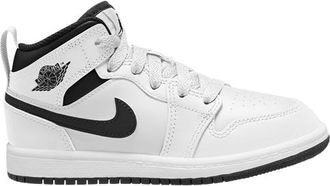 Nike Jordan Boys AJ 1 Mid - Preschool Basketball Shoes White/Black/White Size 11.0