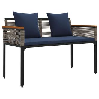 vidaXL Banco De Exterior Gris Y Azul Marino 117 X 54 X 74.5 Cm Vidaxl