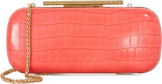 Dune London Womens Accessories Body - Structured Chain Strap Clutch Bag - Coral Leather - One Size
