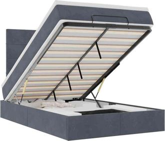 vidaXL Vidaxl - Estructura De Cama Otomana Colchones Terciopelo Gris Oscuro