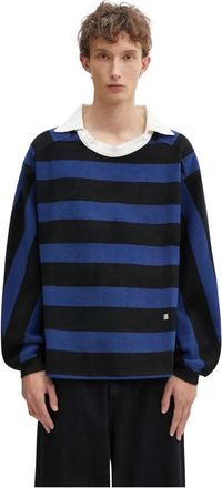 Ader Error Polo Long Sleeve - Heren - Ronde hals truien - Blauw - L - Katoen - Truien & Vesten
