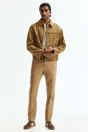 H&M Slim-fit linen suit pants in Beige at Nordstrom, Size 44