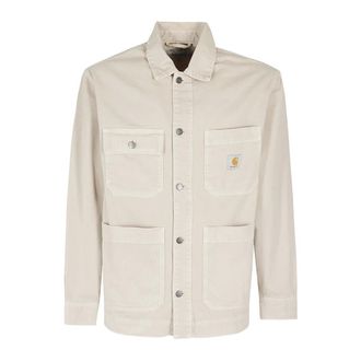 Carhartt Work in Progress Carhartt Wip, Light Jackets, male, Beige, Size: XS Stone Denim Shirt Jacket