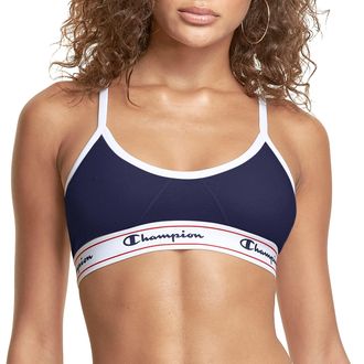 Champion Womens Heritage Bralette, Cotton Stretch Pullover, Moisture Wicking Bra, Single Or 2-Pack Sports, Opaque, Imperial Indigo, 1-Pack, XL