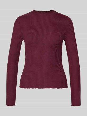 Only Slim Fit Langarmshirt mit Viskose-Anteil Modell EMMA in Bordeaux, Gr&ouml;&szlig;e XL