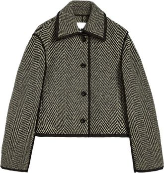 Jil Sander Giacca con motivo spigato - Grigio