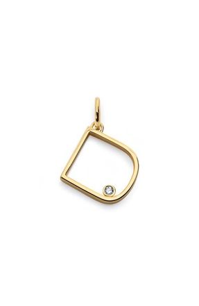 Monica Vinader Lab Grown Diamond Initial Pendant in 18K Gold Vermeil /Diamond at Nordstrom