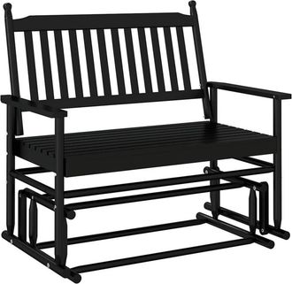 vidaXL Glider Bench Black 118x70x104.5 cm Solid Wood Poplar Vidaxl