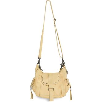 Free People We the Free Baby Leigh Leather Crossbody Bag in Butter Yellow at Nordstrom