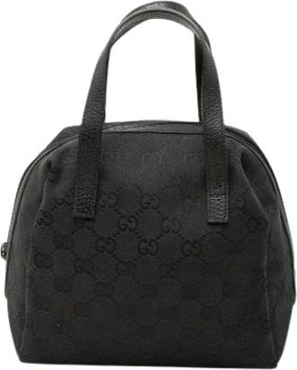Gucci Pre-owned Handbags, female, Black, Size: ONE SIZE Pre-owned Canvas Handbag