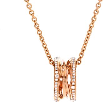 Bulgari B. Zero1 Open Design Legend Zaha Hadid Pendant Necklace 18K Rose Gold with Diamonds