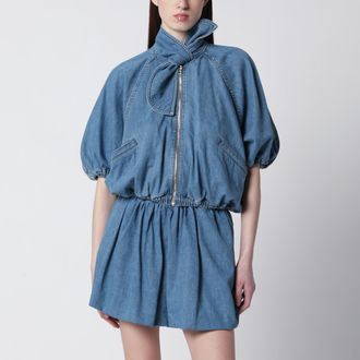 Patou Volume blouson tied in blue cotton blend