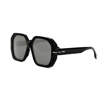 Fendi Smoke Mirror Geometric Ladies Sunglasses FE40173F 01C 56
