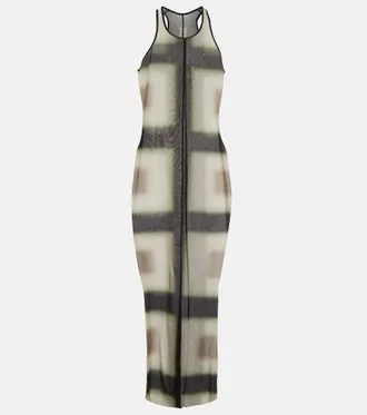 Rick Owens Printed sheer midi dress