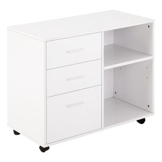 HOMCOM Soporte para impresora 80x40x65 cm blanco