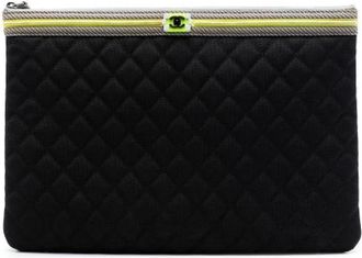 Chanel Pre-owned Clutches, female, Black, Size: ONE SIZE Pre-owned Quilted Nylon Clutch