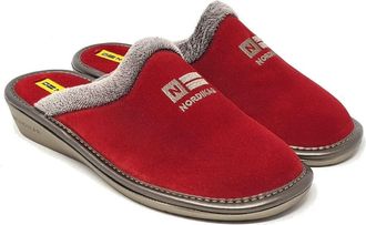 Nordikas 238 (Afelpado) Ladies Suede Mule Slippers Cherry EU 39