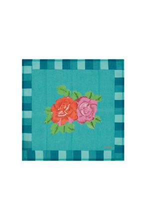 Lisa Corti Napkin 50x50 Hima Big Flw Turquoise x 4
