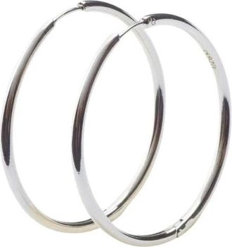 Pandora Moments 40 Mm Charm Hoop Oorbellen - Dames - Accessoires - Wit - Maat: ONE Size
