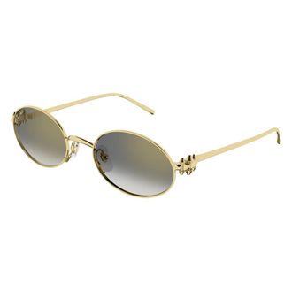 Cartier Sunglasses, unisex, Yellow, Size: 52 MM Clash Oval Sunglasses