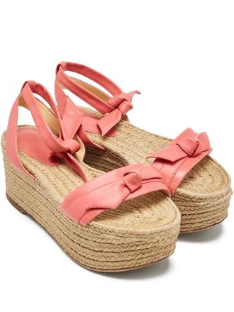 Alexandre Birman leather bow-detail wedge espadrilles - women - Calf Leather/Calf Leather/Calf Leather/Jute - 37 - Pink