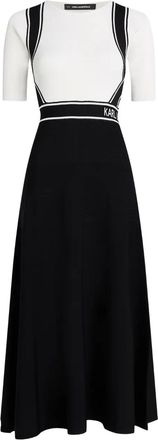Karl Lagerfeld Abito midi con logo - Nero