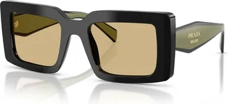 Prada Sunglasses, unisex, Black, Size: 52 MM Prd01S Oversized Square Sunglasses