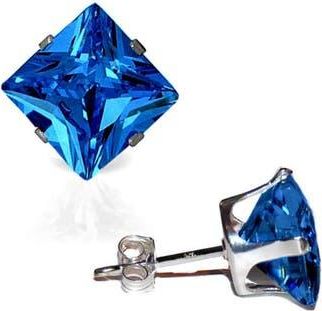 A&M Square Cubic Zirconia Birthstone Stud Earrings in Bluetopaz at Nordstrom Rack